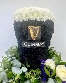 3D Guinness pint-shaped funeral tribute on an 18